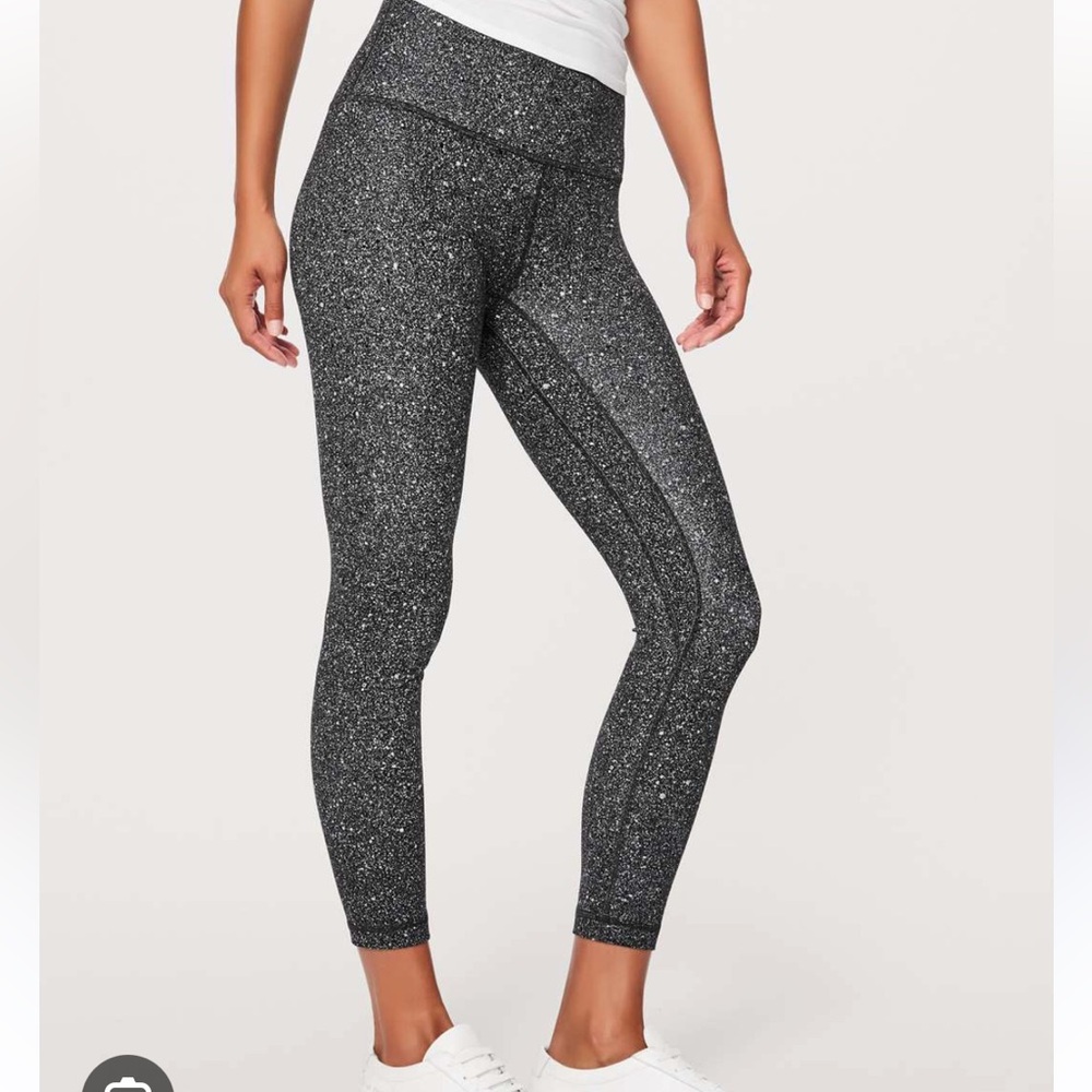 Lululemon Align High Rise Leggings - Luminesce Splatter Ice Grey Black ⭐️